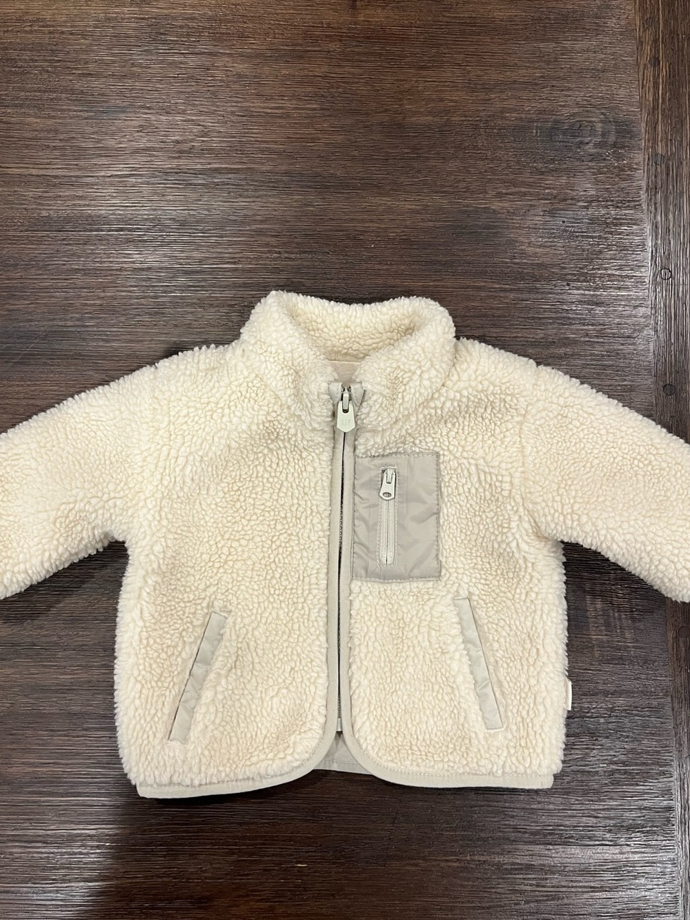 Baby Gap 0-6M Cream Sherpa Zip-Up Jacket